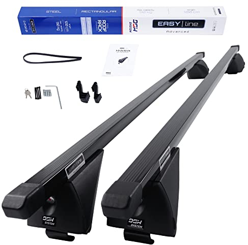 DGH SYSTEM Kompletter Stahl-Dachträger Relingträger Easy Line Advanced 120 cm kompatibel mit BMW 2er F45 Active Tourer MPV 2014-2021 mit geschlossener Dachreling, abschließbar, Nutzlast 90 kg