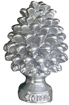 Sizilianischer Zapfen, klassisch, modern, dekorativ, dekorativ, sizilianisches Design, typischer Gegenstand, Bonboniere H 7 cm (Silber)