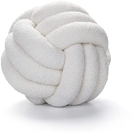 GYCS Knot Kopfkissen, Hand gewebt Knotenkissen, Knotenkissen Plüsch Kissen Weiche Geknotetes Kissen Knoten Ball Kissen Dekor Bett Zimmer,Beige,28cm