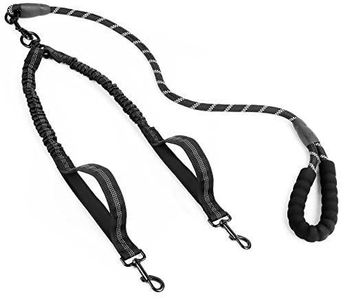 RUNEAY Double Dog Lead - No Tangle, No Pull Training for Small to Large Dogs