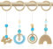 Spielbogen Baby Spielzeug ab 0 Monate Spielbögen Baby Gym Anhänger Holz 4 Stück Spielebogen Babies Toys für Mädchen Jungen Babyspielzeug für Babyschale Kinderwagen Autositz Spielzeug (Blau)