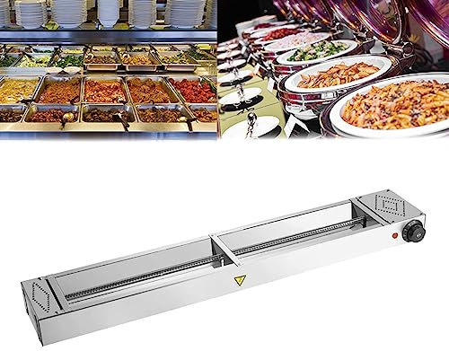 Lámpara de Calor de Alimentos, Calentador de Alimentos Cocina con Respiraderos, Lampara Calentamiento para Mantener la Comida y los Platos Calientes, 30-85 ℃ Temperatura Ajustable(Size:120*15*6.5cm