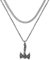 JewelryWe Wikinger Thors Hammer Halskette Herren - Vintage Edelstahl Axt Mjolnir Anhänger mit Wolf und Krähe Geschichtete Doppelschichtige Panzerkette Twisted Kette für Männer
