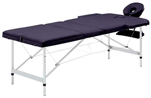 SKM Massageliege Klappbar 3-Zonen mit Aluminiumgestell Lila, Weight: 17.05 kg, 110198