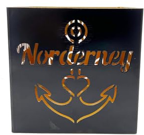 Norderney Windlicht Metall Teelicht Nordsee Anker Meer viereckig
