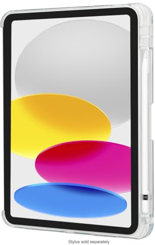 Targus Funda transparente con función atril para iPad de 10.9 pulgadas (10ª generación), transparente, de grado militar, absorbe los golpes, con visualización manos libres (THD927GL)