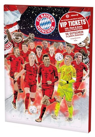 FCB Weihnachtskalender Adventskalender mit tollen Gewinngutschein, Autogrammkarten, Poster, Schnürsenkel, Aufkleber (Adventskalender)
