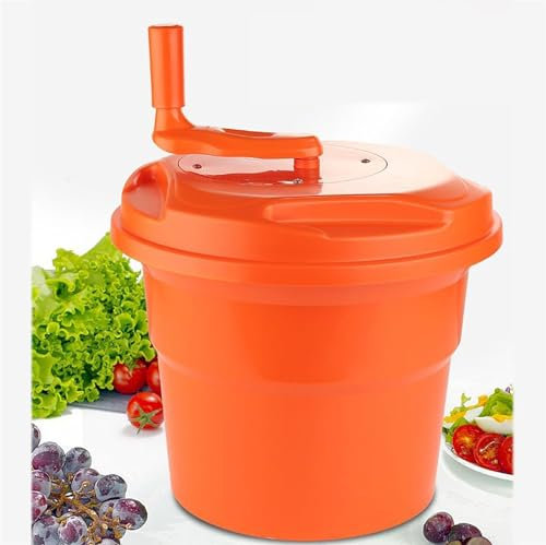 Manuelle Salatschleuder,10/20l,Jumbo, Manueller Salattrockner – Trocknet Mit Wasserdichtem Innenrahmen, Trocknet Bis Zu 7 Salatköpfe,10Sekunden SchnellesTrocknen,keine Beschädigung,für Gemüse