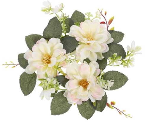 Cabilock Künstliche Girlande Künstlicher Blumenkranz Boho Türkranz Kranzkerzenring Hyazinthen-kerzenhalter Dahlien-blumenkränze Kerzenringe Künstliche Hochzeit Plastik