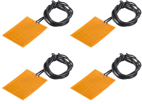 sourcing map Placa calefactora de película calefactora, almohadilla de calor de poliimida de 4,2 W 5 V, película adhesiva de 38 mm x 28 mm para temperatura constante, paquete de 4