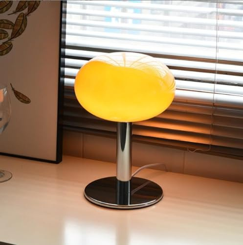 SXYSXYSXY Nordic Glas Tischleuchte Kreatives Design Schlafzimmer Nachttischlampe Vintage Einfache Tischlampen dekorative Tischlampe E27 Wohnzimmer Hotel 20 * 27CM,Beige