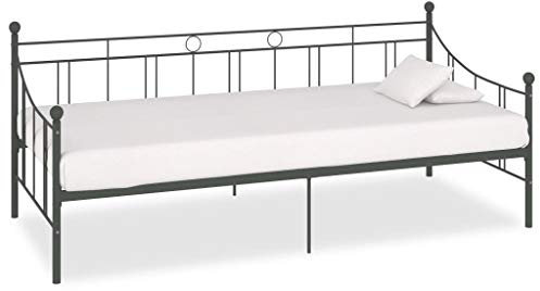 Homgoday Decor Möbelgestell für Schlafsofa, grau, aus Metall, 90 x 200 cm, Schlafsofa Dormeuse, Wohnzimmer, Sofa, Garten, Gartenmöbel, Möbel