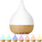 SNOWSEN 350ML Essential Oil Diffuser, Ultrasonic Humidifier with Adjustable Mist Mode, 8 Color LED Light, Waterless Auto-Off, Wood Grain Aromatherapy Diffuser for Bedroom,Office