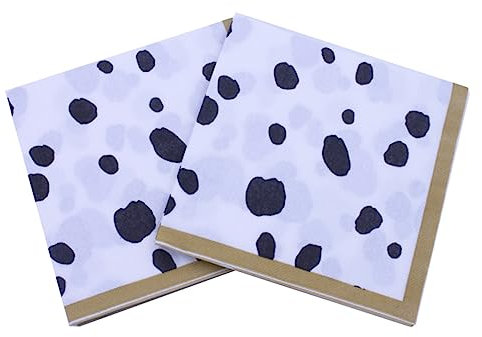 COLLBATH Servietten mit Kuhmuster 40 Blatt bedruckte Einweg-Papierservietten für Partys Versammlungen Heimdekoration