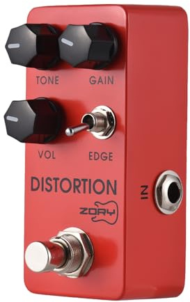 Btuty Gitarrenmetall-Distortion-Effektpedal, Ton/Verstärkung/Vol/Edge, DC 9 V, 6,35 mm Eingang/Ausgangsschnittstelle, Aluminiumlegierung, E-Gitarre simuliert Schwermetallverzerrung mit True Bypass