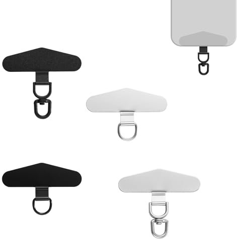 Lasuroa 4 Pcs Metal Phone Tether Tab, Rotatable 360 Heavy Duty Cell Phone Lanyard Patches for Mobile Phone Strap Replacement Part