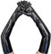 krautwear Damen Ellenbogenlange Glänzende Abendhandschuhe Handschuhe Lack und Leder Optik Pink Rot Schwarz (schwarz)