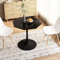 Celya achteckiger Desktop Esstisch, Durchmesser 80cm, Tulpe Küche Esstisch, mittelalterliches Esszimmer, Wohnzimmer, Coffee Shop (Achteckige Form, Muster aus schwarzem Marmor, 80cm*74cm*73cm)