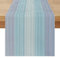 Tischläufer Vintage 40x180 Tischläufer Abwaschbar Modern Grau Blau Streifen Leinen Retro Läufer Tisch Landhausstil für Esszimmer Party Urlaub Dekoration Wohnzimmer Hochzeit Couchtisch