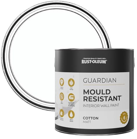 Rust-Oleum White Guardian Mould Resistant Wall Paint - Cotton (White) 2.5L