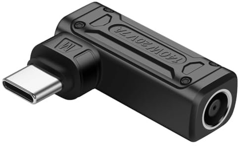 Reinscer PD 140W DC a Tipo C Adaptador de corriente DC hembra a USB C macho para teléfono, tableta, portátil (M)