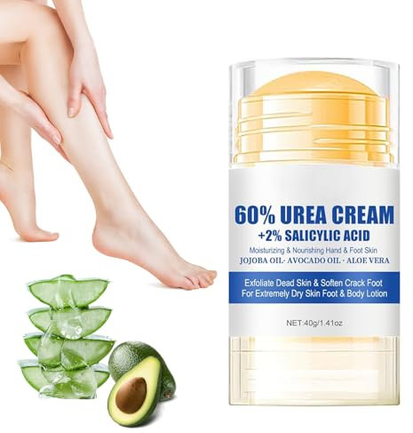 Hydrating and Anti-Cracking Foot Cream, Neuest Urea 60% Fußcreme Stick, Feuchtigkeitsspendende und Anti-Riss-Fußcreme, Creme für rissige Fersen und trockene Haut, tiefe Feuchtigkeit (1)
