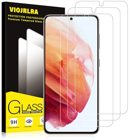 Viojrlra 3 Stück Panzer Schutz Glas für Samsung Galaxy S21 5G, 9H Härte Schutzfolie, HD Klar Displayschutz, Frei von Kratzern, Anti-Bläschen, Ultrabeständig Folie