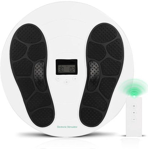 Appareil circulatoire jambes et pieds – EMS & TENS – 99 niveaux réglables – Télécommande incluse – Utilisation simple, sans fil et silencieuse – Soulagement jambes lourdes et fatigue