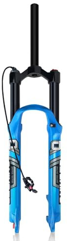 Fourche À Suspension VTT 26 27.5 29 Fourche Air Travel 120mm Fourche Vélo Réglage Du Rebond Ultralight Fourche Avant Bleue Frein À Disque QR 9x100mm Droit/Conique Blocage Manuel/à Distance(Straight Re