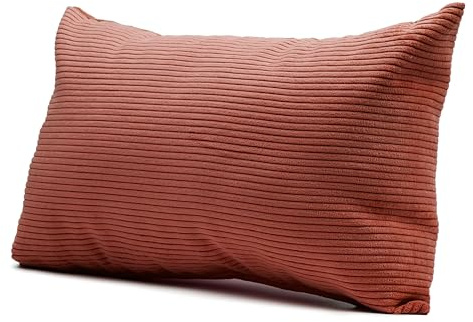 Gözze - Kissen Capri, Dekokissen in Feincord-Optik, Weiches Sofakissen mit Füllung, 100% Polyester, 30 x 50 cm - Zimt