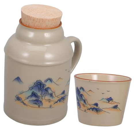 HOMOBABE Teiera in Ceramica Piccola con Coperchio e Tazza Inclusa Bollitore per Preparare tè Adatto per Casa Ufficio e Sala da tè Resistente e Facile da Impugnare