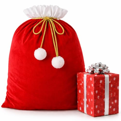TK Gruppe Timo Klingler Nikolaussack 90x60 cm - Saco de Santa - Accesorio Saco de Regalos - Bolsa de Navidad - Navidad - Disfraz de Papá Noel para Regalos