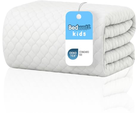 Bedwetz Kids Bamboo Mattress Protector – Waterproof Potty Training Bed Pad, 5-Layer Cooling Protection for Bed Wetting – Single (91x86cm)