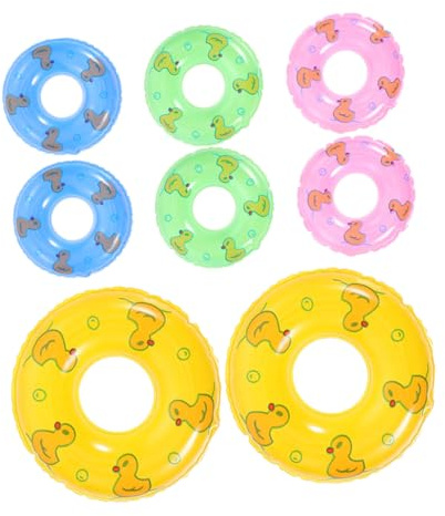 MOLUCKFU 8 Mini Salvagente Gonfiabili per Piscina per Giocattoli Galleggianti e Accessori Fotografici Colorati per Bagnetto Spiaggia Feste Estive e Attività Outdoor