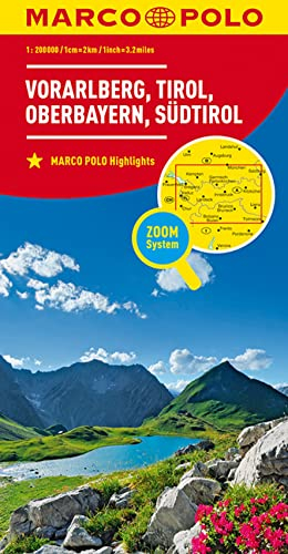 MARCO POLO Regionalkarte Österreich Blatt 03 Vorarlberg, Tirol: Wegenkaart 1:200 000 (MARCO POLO Karten 1:200.000)