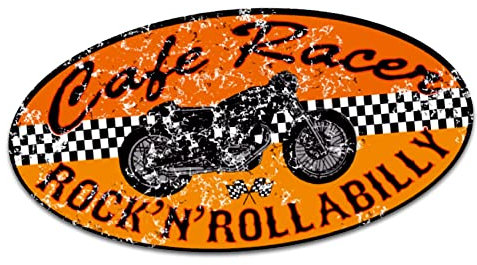 Finest Folia Adesivo motivi retrò vintage sticker Old School Ace Kult Rockabilly decorative per auto moto casco garage (#02 Cafe racer)