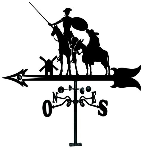 Arthifor-Veleta de Tejado con Silueta de Don Quijote y Sancho, Negro Satinado, 90 x 57 x 102 cm