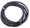 KONMAY Cordon en cuir véritable tressé, rond, 1,8 m x 6 mm, noir, pour confection de bijoux et loisirs créatifs