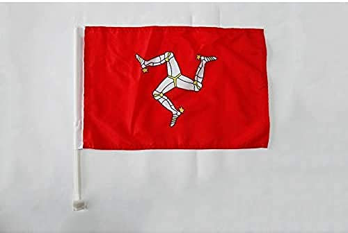 AZ FLAG - Autofahne Isle Of Man - 45x30 cm - Englische Autoflagge 30 x 45 Cm - Auto Flaggen