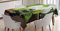 ABAKUHAUS Spa Tischdecke, Zen Steine und Orchideen, Für den Inn und Outdoor Bereich geeignet Waschbar Druck Klar Kein Verblassen, 140 x 170 cm, Weiß Schwarz und Grün