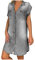 SoLu DAY8 Robe Chemise Femme Jeans Chic Manche Courte Robe à Boutons Femme Ete Denim Ample Grande Taille Vintage Poches Mini Sexy Plage Chic Pas Cher (M, Gris)