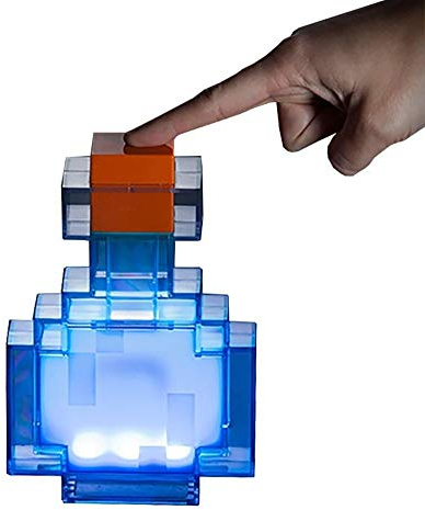 Luz con forma de botella de poción de Minecraft, con luces LED que cambian de color, luz nocturna de 18 cm.