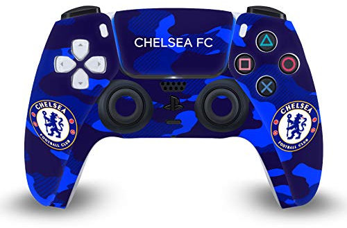 Head Case Designs Officially Licensed Chelsea Football Club Camouflage Mixed Logo Vinyl Faceplate Sticker Gaming Skin Decal Cover Compatible With Sony PlayStation 5 PS5 DualSense Controller