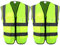 ChuerTech Sicherheitsweste, 2 PCS Warnweste Reflektierendes WarnschutzWeste, Zertifiziert Warnweste mit Reflektorstreifen mit Reißverschluss und Taschen Arbeitsweste - Grün