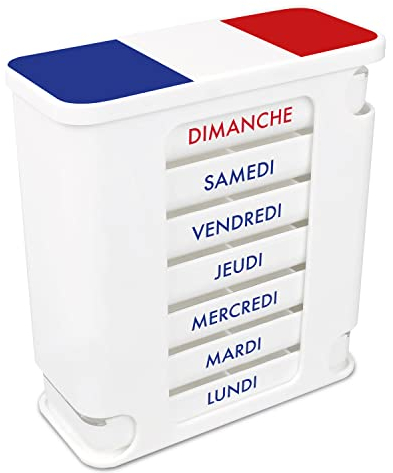 Kerpers® Pillendose 7 Tage mit je 4 Fächer Tablettenbox, Pillenturm, Pillen, Wochendispenser, Medikamentenbox zur Aufbewahrung von Tabletten