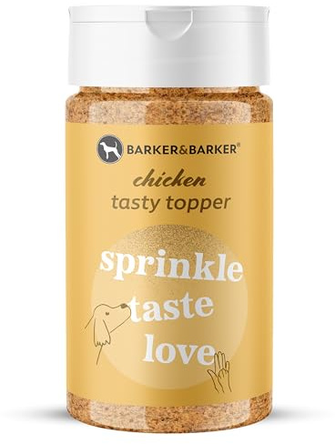 Barker and Barker Chicken Sprinkle Dog Food Topper for Fussy Eaters, 160g | A Tasty Treat, Powder & Gravy, Grain Free, High in Protein & Vitamins, Human Grade, Equally Good on Wet, Dry & Kibble