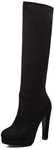 Bviennic Donna Eleganti Plateau Tacco Alto Warm Vestito Stivali Alti