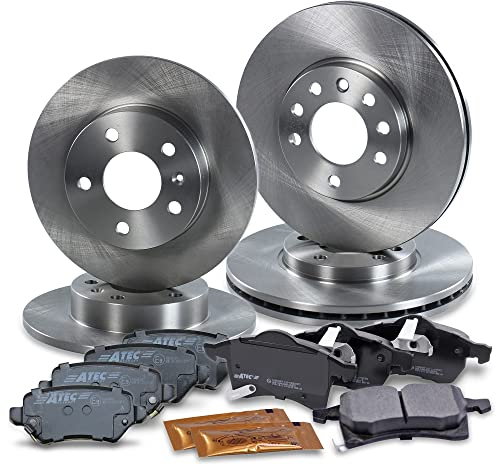 ATEC Germany Bremsenset inkl. Bremsscheiben Vorne Ø 280 mm Belüftet + Hinten Ø 264 mm Voll + Bremsbeläge Vorne & Hinten Kompatibel mit OPEL ASTRA G (T98) (F70) ZAFIRA A (T98)