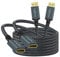 Twozoh Lot de 2 Câbles d'extension HDMI 3M, rallonge HDMI 4K Mâle vers Femelle, Câble adaptateur HDMI 2.0 en nylon tressé compatible 4K@60Hz 3D HDR 2 Pièces