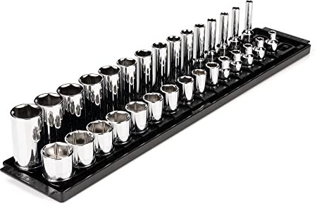TEKTON 3/8 Inch Drive 6-Point Socket Set with Rails, 30-Piece (1/4-1 in.) | SHD91209